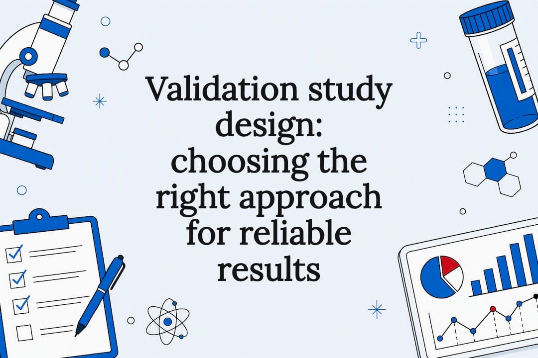 Decorative title card illustration for validation study design article