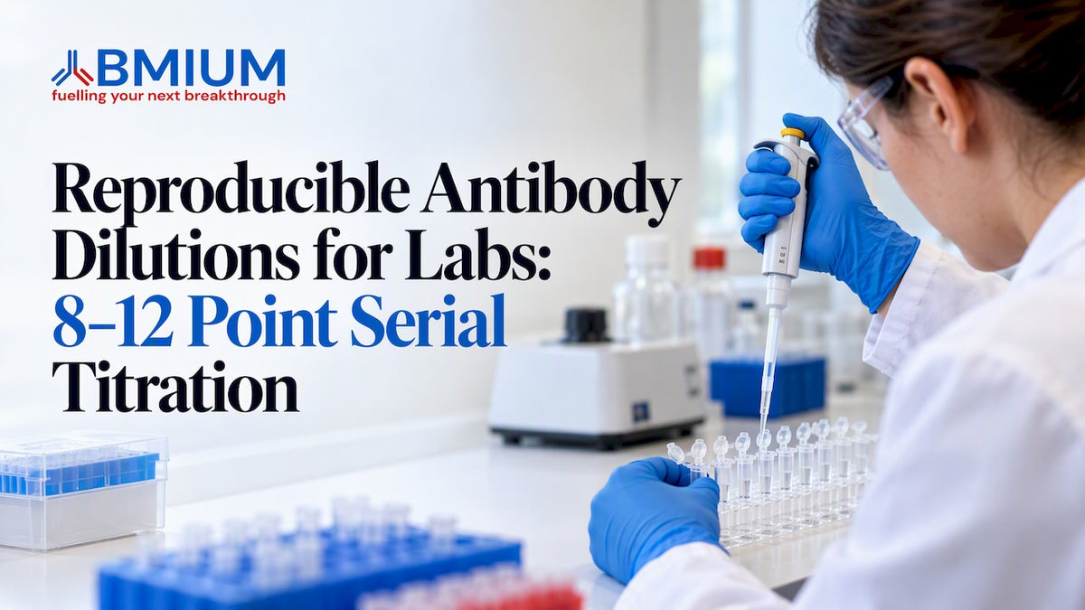 Scientist preparing serial antibody dilutions