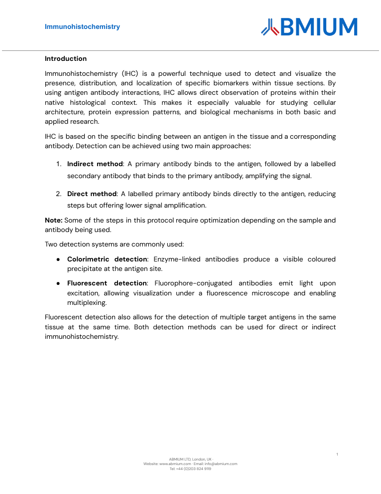 Immunohistochemistry protocol cover