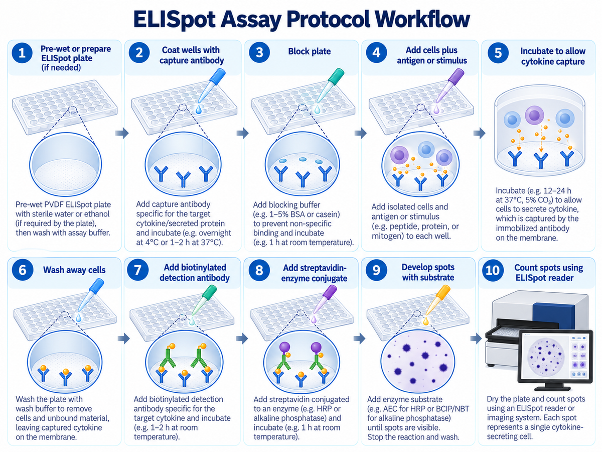 ELISpot assay protocol workflow