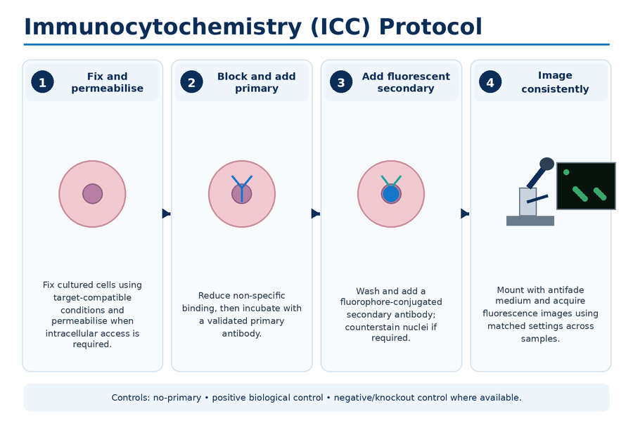 Immunocytochemistry ICC protocol workflow