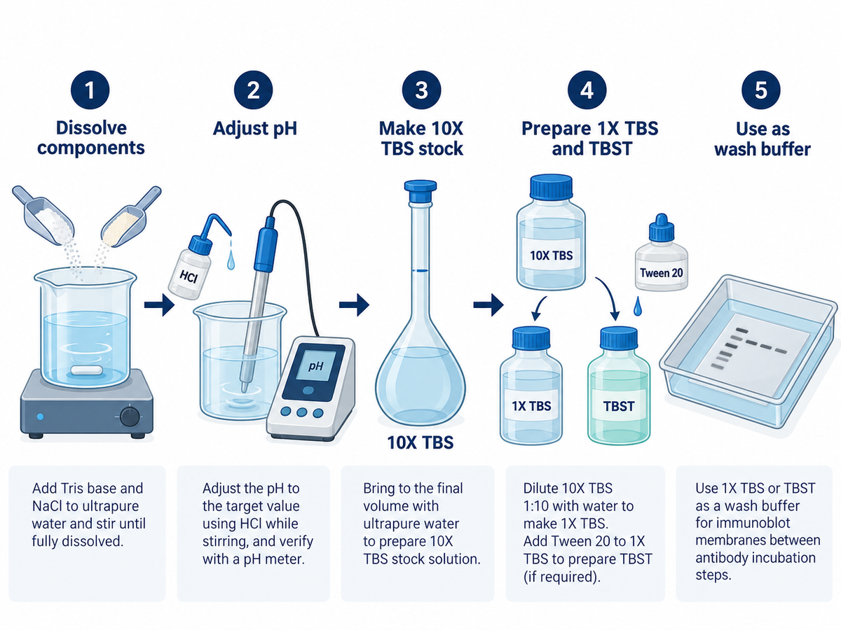 TBS and TBST buffer preparation workflow