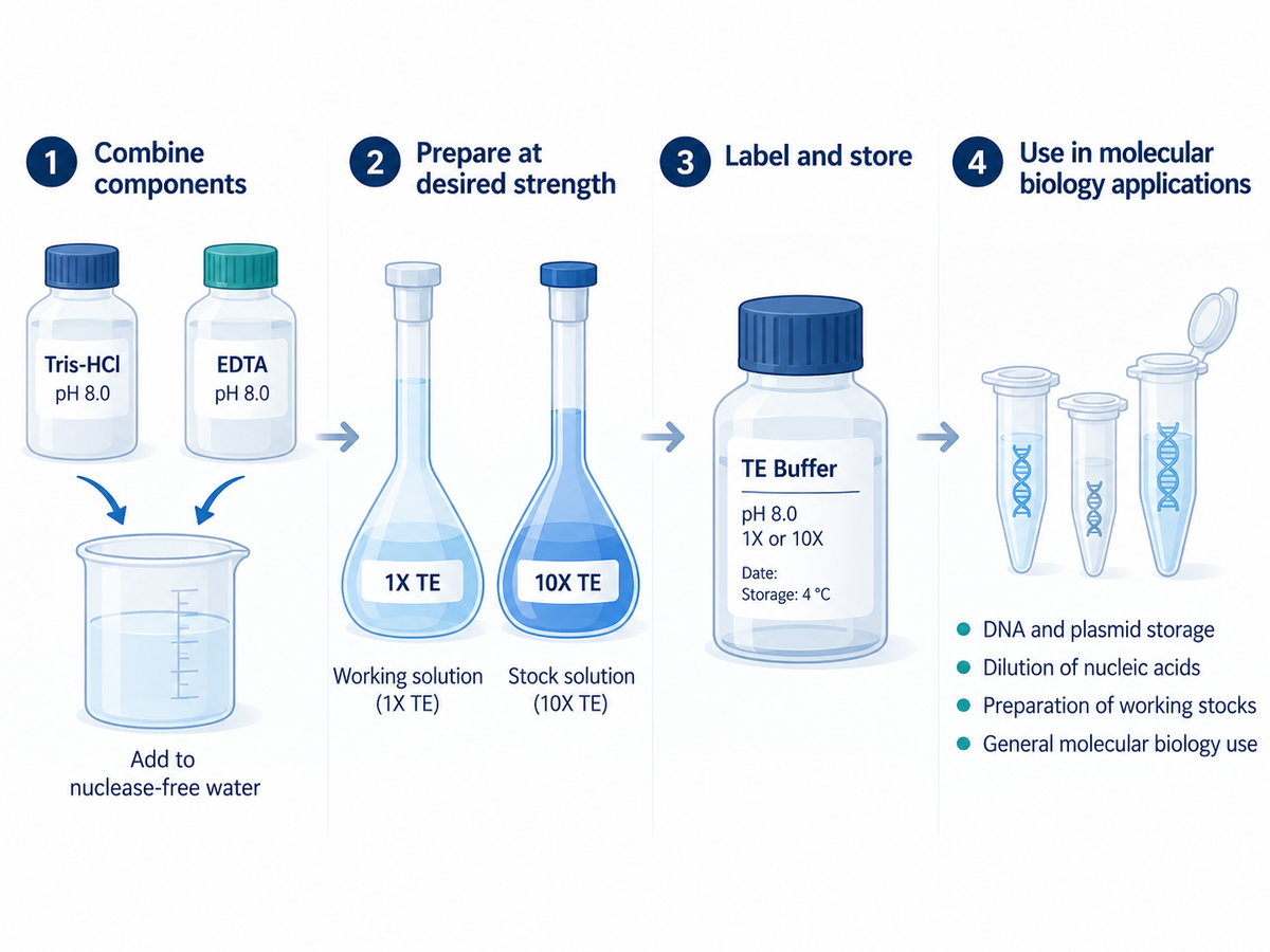 TE buffer preparation and DNA storage workflow