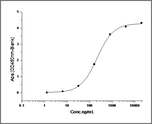 Measured by its binding ability in a functional ELISA. Immobilized Rat CD47-His at 10 μg/ml (100 μl/well) can bind mouse SIRPA-Fc (Cat: PKSM040420), The EC<sub>50</sub> of mouse SIRPA-Fc (Cat: PKSM040420) is 0.6-1.4 μg/ml.