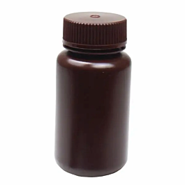 250ml Wide Mouth Round Storage Bottle, Amber Color, HDPE, Sterile, 10/pk, 100/cs — NEST Cat. No. 340301