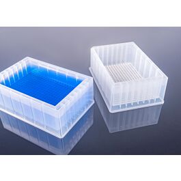 Reservoir microplates without caps, single well, 384 troughs, medium profile 44.5mm height, 290ml, non-Sterile, 10/pk, 50/cs — NEST Cat. No. 360204