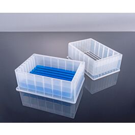 Reservoir microplates without caps, single well, 8 channel troughs, medium profile 44.5mm height, 290ml, Sterile, 10/pk, 50/cs — NEST Cat. No. 360265