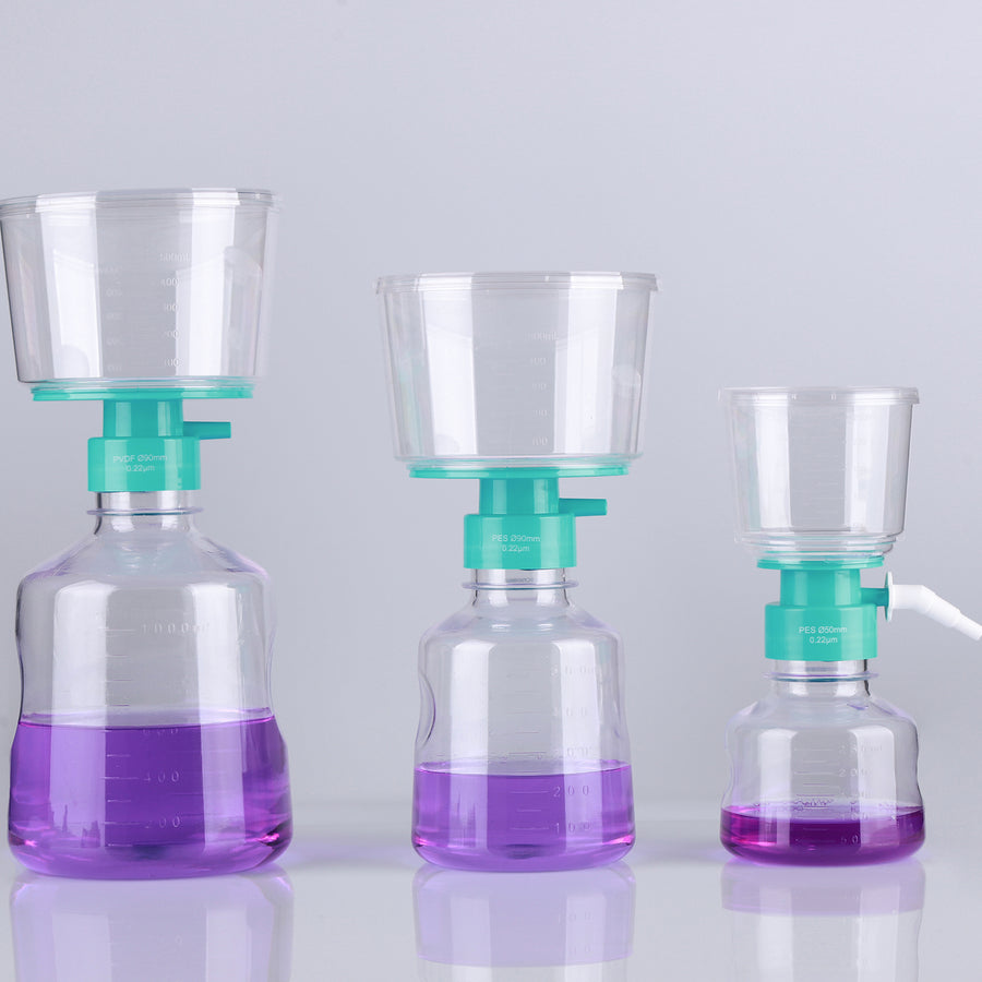 NEST® Vacuum Filtration Systems, Filter Tops and Receiving Bottles, PVDF, 0.45 µm