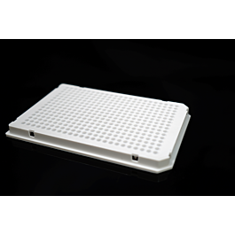 40 μl 384 Well PCR Plates, Semi Skirt, Compatible with Roche Machine, White, A24 Notch, Non-sterile, 10/pk, 50/cs — NEST Cat. No. 409013