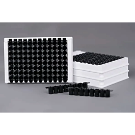 96 Well ELISA Plate, 8-Well, Detachable, High Binding, White Frame & Black Well, 5/pk, 50/cs — NEST Cat. No. 504261