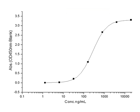 Immobilized human ACE2 protein (mFc tag)(Cat: PKSH031870) at 2 μg/mL (100 μL/well) can bind SARS-CoV-2 Spike S1 (Q677H) Protein (His Tag)(Cat: PKSV030397), the EC<sub>50</sub> of SARS-CoV-2 Spike S1 (Q677H) Protein (His Tag)(Cat: PKSV030397) is 100-600 ng/mL.