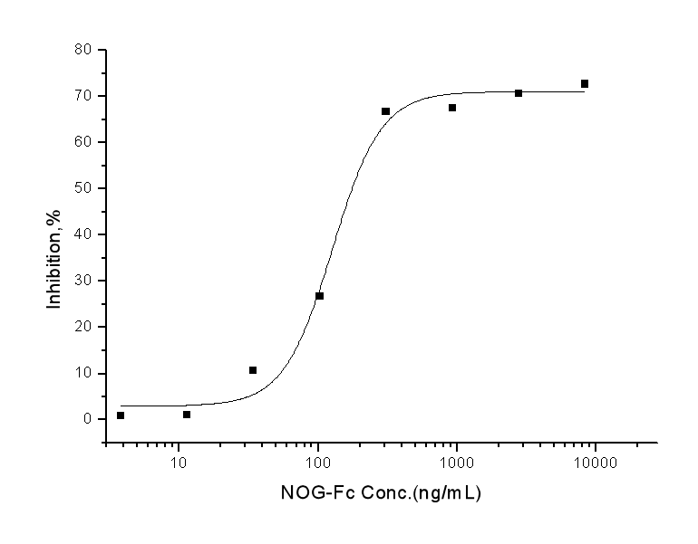 Measured by its ability to inhibit BMP4-induced alkaline phosphatase production by MC3T3-E1 cells. The  ED<sub>50</sub> for this effect is typically 0.1-0.6 μg/mL in the presence of 25 ng/mL of hBMP4.