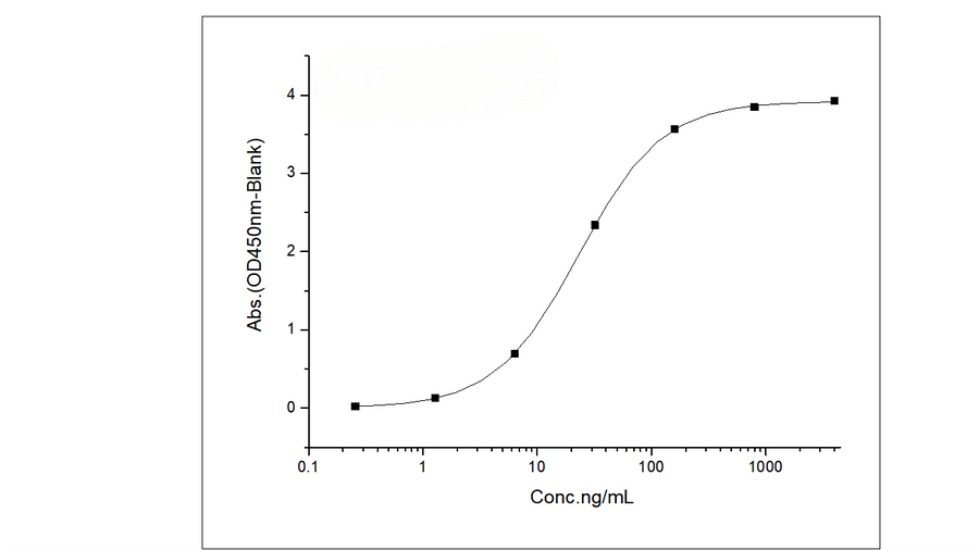 Immobilized Recombinant Human NKG2D / CD314 Protein (aa 78-216, His Tag) (Cat: PKSH031517) at 2 μg/mL (100 μL/well) can bind Recombinant Human ULBP1 / RAET1 / N2DL1 Protein (His & Fc Tag) (Cat: PKSH031493) , the EC<sub>50</sub> is 15-50 ng/mL.