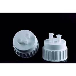 NEST Carboy Accessories, 83B 3-Port Cap, 1/2'' ID Inlet and Outlet Ports, 3/8'' Vent Filter Port, Non-Sterile, 1/pk, 2/cs — NEST Cat. No. 789911