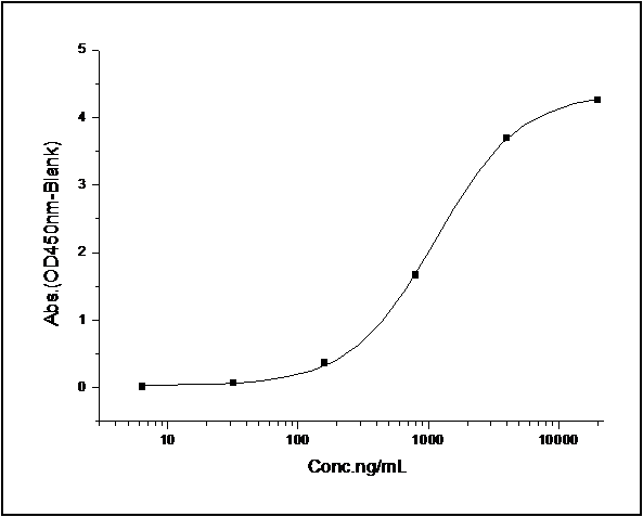 Measured by its binding ability in a functional ELISA. Immobilized Rat PCSK9 at 10 μg/ml (100 μl/well) can bind biotinylated recombinant mouse LDLR . The EC<sub>50</sub> of biotinylated mouse LDLR is 0.173 μg/ml.
