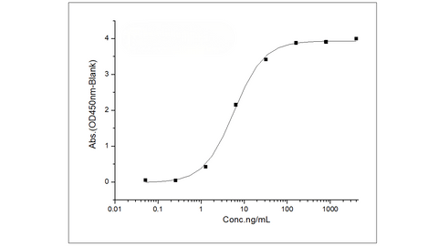 Immobilized Anti-ROR1 Antibody, human IgG1 at 2 μg/mL (100 μL/well) can bind Recombinant Human ROR1 Protein (ECD, His Tag) (Cat: PKSH030440), the EC<sub>50</sub> is 3.0-9.0 ng/mL.