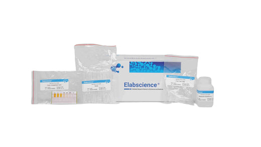 Representative Elabscience physical and chemical test kit packaging; contents vary by catalogue and size