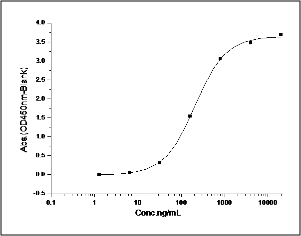Measured by its binding ability in a functional ELISA. Immobilized mouse CD86 at 20 μg/ml (100 μl/well) can bind mouse CD28 with a linear range of 6.4-800 ng/ml.