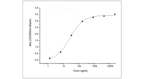 Immobilized Spike Protein S1 (aa 1-725) (Cat: PKSV030241) at 2 μg/ml (100 μl/well) can bind biotinylated Fc-DPP4 (Cat: PKSH030456). The EC<sub>50</sub> of biotinylated Fc-DPP4 (Cat: PKSH030456) is 15-60 ng/ml.