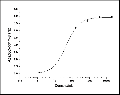 Measured by its binding ability in a functional ELISA. Immobilized recombinant human CD200 at 1 μg/ml (100 μl/well) can bind human CD200R1 / Fc Chimera with a linear range of 0.12-16 ng/ml.