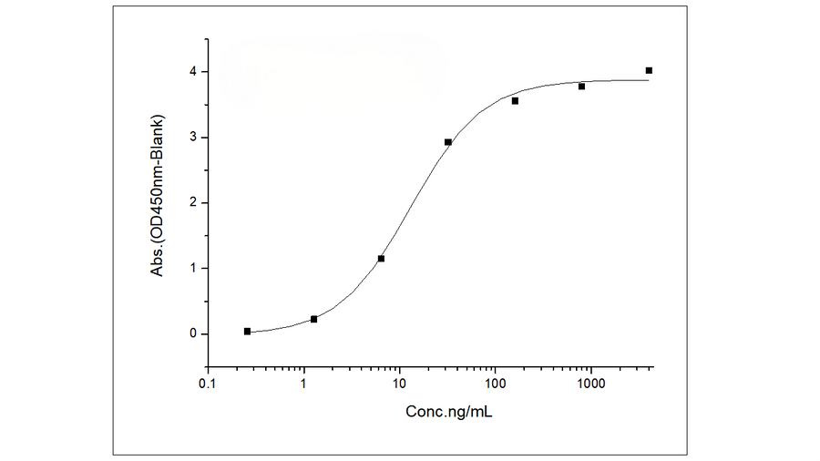 Immobilized SP34 Antibody at 2 μg/mL (100 μL/well) can bind Recombinant Human CD3D & CD3E Heterodimer Protein (ECD) (Cat: PKSH030479), the EC<sub>50</sub> is 8-25 ng/mL.