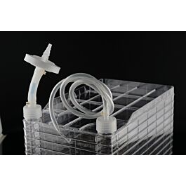 Nest 1 Chamber BioFactory with Filter and Transfer Cap,TPE Tube (80cm 1/4" ID 3/8" OD) , Heat seal ,Vent Filter (0.22 μm  20cm²), Sterile, 1/pk, 2/cs — NEST Cat. No. C71854-BZD080A