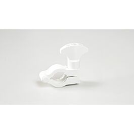 NEST Closure Clamp, 1/2" to 3/4" Flange, Glass Reinforced White Nylon, Non-Sterile, Double Bag Package, 25 pcs/pack — NEST Cat. No. 750411