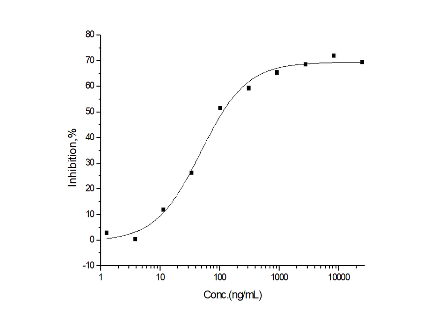 Measured by its ability to inhibit recombinant human BMP4 induced activity in MC3T3-E1 Mouse osteoblastic cells. The ED<sub>50</sub> for this effect is typically 8-80 ng/mL in the presence of 25 ng/ml of recombinant human BMP4.