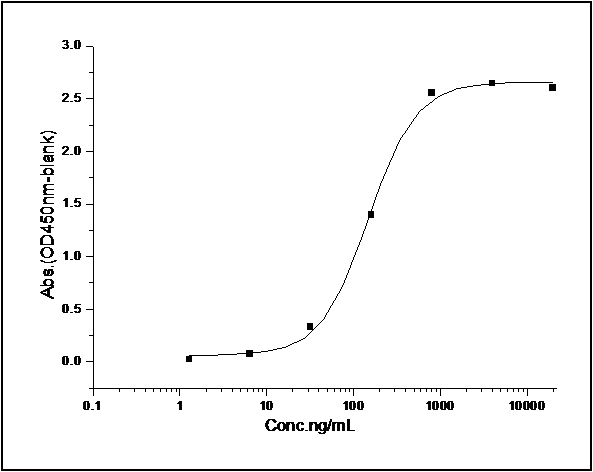 Measured by its binding ability in a functional ELISA. Immobilized mouse IL1R2-His at 10 μg/ml (100 μl/well) can bind biotinylated human IL1B-His (Cat: PKSH031840), The EC<sub>50</sub> of biotinylated human IL1B-His (Cat: PKSH031840) is 0.37-0.85 μg/ml.