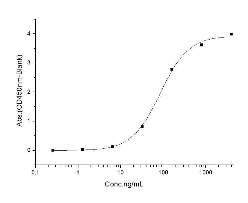 Immobilized human ACE2 protein (mFc tag)(Cat: PKSH031870) at 2 μg/mL (100 μL/well) can bind SARS-CoV-2 Spike S1 (W152C, L452R, D614G) Protein (His Tag)(Cat: PKSV030339), the EC<sub>50</sub> of SARS-CoV-2 Spike S1 (W152C, L452R, D614G) Protein (His Tag)(Cat: PKSV030339) is 35-200 ng/mL.