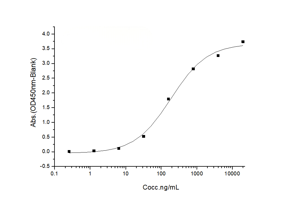 Immobilized Recombinant Mouse ICOS Ligand / B7-H2 / ICOSLG Protein (His Tag)(Cat: PKSM040815) at 2 μg/ml (100 μl/well) can bind Recombinant Mouse ICOS / AILIM / CD278 Protein (Fc Tag)(Cat: PKSM040666),The EC<sub>50</sub> is 100-300 ng/mL.