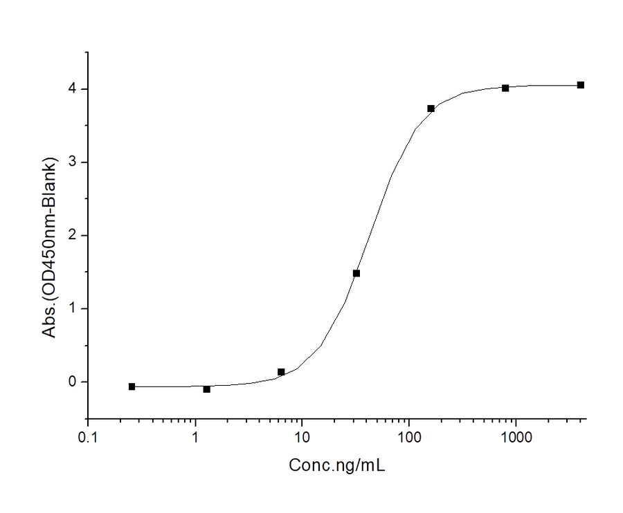 Measured by its binding ability in a functional ELISA. Immobilized human uPA at 5 μg/ml (100 μl/well) can bind mouse PLAUR with a linear range of 1.6-40 ng/ml.