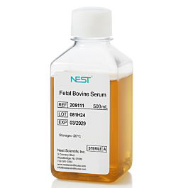 Nest Fetal Bovine Serum (FBS), Heat inactivated, US origin, 500ml/bottle — NEST Cat. No. 209221