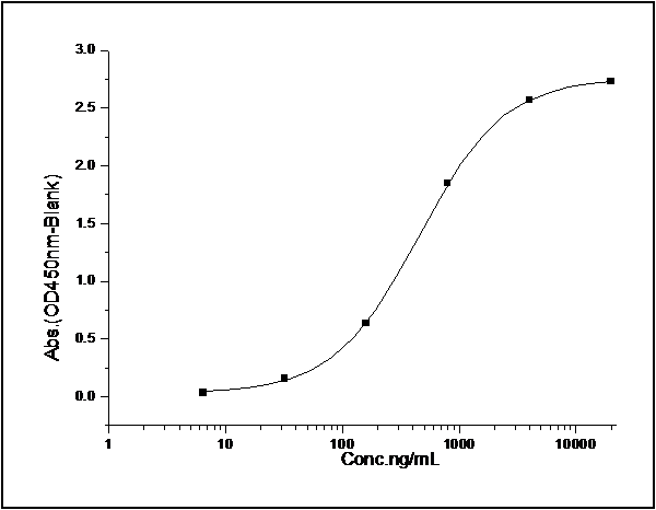 Measured by its binding ability in a functional ELISA. Immobilized mouse IL13RA1-His (Cat: PKSM040873) at 10 μg/mL (100 μL/well) can bind human Fc-IL13(Cat: PKSH032457), the EC<sub>50</sub> of human Fc-IL13 is 0.5-1.5 μg/mL.