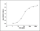Measured by its binding ability in a functional ELISA. Immobilized recombinant human Tie2 at 2 μg/ml (100 μl/well) can bind human Angiopoietin-2 at a linear range of 1.28-160 ng/ml.