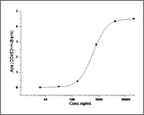 Measured by its binding ability in a functional ELISA. Immobilized mouse PD-L2-his at 10 μg/mL (100 μl/well) can bind mouse PD1-Fc. The EC<sub>50</sub> of mouse PD1-Fc is 1.63 μg/mL.